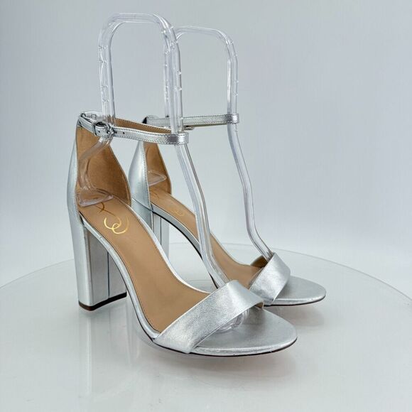 Sam Edelman Womens Yaro Sandal 9.5 Wide Leather Chunky Heel Ankle Strap Shoe - Picture 1 of 16